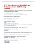 DVT Exam Questions With All Correct Detailed Answers 2025 Marking Scheme