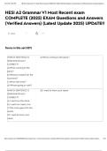 HESI A2 Grammar V1 Most Recent exam COMPLETE &lpar;2025&rpar; EXAM Questions and Answers &lpar;Verified Answers&rpar; &lpar;Latest Update 2025&rpar; UPDATE&excl;&excl;