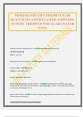 FOOD HANDLER CERTIFICATE EXAM QUESTIONS AND DETAILED ANSWERS&period; EXPERT VERIFIED FOR GUARANTEED PASS&period;