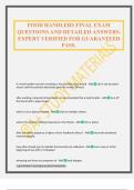 FOOD HANDLERS FINAL EXAM QUESTIONS AND DETAILED ANSWERS&period; EXPERT VERIFIED FOR GUARANTEED PASS&period;