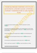FOOD HANDLER'S PERMIT EXAM QUESTIONS AND DETAILED ANSWERS&period; EXPERT VERIFIED FOR GUARANTEED PASS