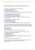 NSG 460 Exam 6 Practice Questions And Answers With Verified Study Solutions Updated Solutions