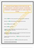 GOLD COAST REAL ESTATE EXAM QUESTIONS AND DETAILED ANSWERS&period; EXPERT VERIFIED FOR GUARANTEED PASS&period;