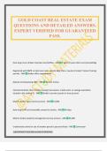 GOLD COAST REAL ESTATE EXAM QUESTIONS AND DETAILED ANSWERS&period; EXPERT VERIFIED FOR GUARANTEED PASS&period;