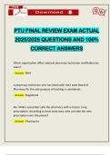 PTU FINAL REVIEW EXAM ACTUAL 2025&sol;2026 QUESTIONS AND 100&percnt; CORRECT ANSWERS