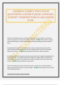 GEORGIA ETHICS TEST EXAM QUESTIONS AND DETAILED ANSWERS&period; EXPERT VERIFIED FOR GUARANTEED PASS&period;