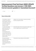 SubAssessment Final Test Exam &lpar;2025&rpar; UPDATE Verified Questions And Answers &vert; With 100&percnt; Correct Answers graded A&plus; Guaranteed Success&excl;&excl;