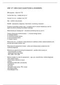 HNF 471 MINI QUIZ QUESTIONS & ANSWERS