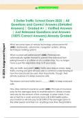 5 Dollar Traffic School Exam 2025 &vert; All  Questions and Correct Answers &lpar;Detailed  Answers&rpar; &vert; Graded A&plus; &vert; Verified Answers  &vert; Just Released Questions and Answers  &lpar;100&percnt; Correct Answers&rpar; Already Graded  A&plus;