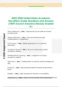 2023-2024 United States Academic  Decathlon Guide Questions and Answers  &lpar;100&percnt; Correct Answers&rpar; Already Graded  A&plus;