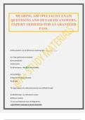HEARING AID SPECIALIST EXAM QUESTIONS AND DETAILED ANSWERS&period; EXPERT VERIFIED FOR GUARANTEED PASS&period;