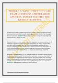 MODULE 5&colon; MANAGEMENT OF CARE EXAM QUESTIONS AND DETAILED ANSWERS&period; EXPERT VERIFIED FOR GUARANTEED PASS&period;