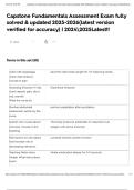 Capstone Fundamentals Assessment Exam fully solved & updated 2025-2026&lpar;latest version verified for accuracy&rpar; &vert; 20242025Latest&excl;&excl;