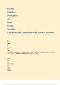 Barney Fletcher Principles of Real Estate Section 2 Study Guide Questions With Correct Answers