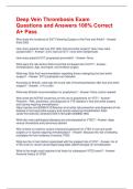 Deep Vein Thrombosis Exam Questions and Answers 100&percnt; Correct A&plus; Pass