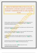 HESI NUTRITION PRACTICE EXAM QUESTIONS AND DETAILED ANSWERS&period; EXPERT VERIFIED FOR GUARANTEED PASS&period;
