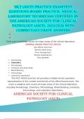 MLT &lpar;ASCP&rpar; PRACTICE EXAM&sol;TEST QUESTIONS BOARD PRACTICE&colon; MEDICAL LABORATORY TECHNICIAN CERTIFIED BY THE AMERICAN SOCIETY FOR CLINICAL PATHOLOGY &lpar;ASCP&rpar;&comma; 2025&sol;2026 WITH CORRECT&sol;ACCURATE ANSWERS