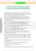 ACG Questions and Answers &lpar;100&percnt;  Correct Answers&rpar; Already Graded A&plus; 