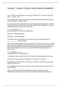 TAX4001 - EXAM 3 &lpar;FINAL&rpar; QUESTIONS & ANSWERS