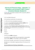 Advanced Pharmacology - Modules 1-5  Questions and Answers &lpar;100&percnt; Correct  Answers&rpar; Already Graded A&plus; 