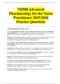 NR508 Advanced Pharmacology for the Nurse Practitioner 2025&sol;2026 Practice Questions