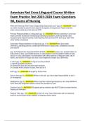 American Red Cross Lifeguard Course Written Exam Practice Test 2025-2026 Exam Questions 