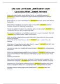 Site core Developer Certification Exam Questions With Correct Answers