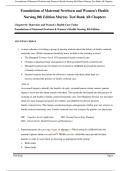 Test Bank Foundations of Maternal-Newborn and Women's Health Nursing&comma; 8th Edition by Murray