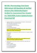 NR 566 Pharmacology Final Exam With Actual 120 Questions & Verified Answers&comma;Plus Rationales&sol;Expert Verified For Guaranteed Pass Graded A&plus;&sol; 2025&sol;2026 &sol;Latest Update&sol;Instant Download Pdf