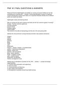 PNE 161 FINAL QUESTIONS & ANSWERS