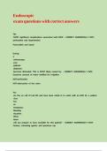 Endoscopic exam questions with correct answers