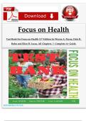 Focus on Health &lpar;11th Edition&rpar; &ndash; Wayne A&period; Payne&comma; Dale B&period; Hahn&comma; and Ellen B&period; Lucas &ndash; Complete Test Bank&comma; All Chapters &lpar;McGraw-Hill Higher Education&comma; 2012&rpar; Isbn&colon; 9780077434656 &vert;&vert; Complete A&plus; Guide&period; 