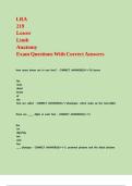 LRA 219 Lower Limb Anatomy Exam Questions With Correct Answers