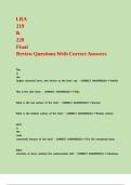 LRA 219 & 220 Final Review Questions With Correct Answers&period;
