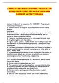 LAMAZE CERTIFIED CHILDBIRTH EDUCATOR &lpar;CBE&rpar; EXAM COMPLETE QUESTIONS AND CORRECT LATEST VERSION