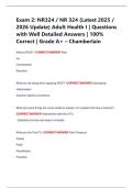 Exam 2&colon; NR324 &sol; NR 324 &lpar;Latest 2025 &sol;  2026 Update&rpar; Adult Health I &vert; Questions  with Well Detailed Answers &vert; 100&percnt;  Correct &vert; Grade A&plus; &ndash; Chamberlain 
