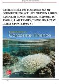 SOLUTION MANUAL FOR FUNDAMENTALS OF CORPORATE FINANCE 11CE  STEPHEN A&period; ROSS RANDOLPH W&period; WESTERFIELD&comma; BRADFORD D&period; JORDAN&comma; J&period; ARI PANDES&comma; THOMAS HOLLOWAY LATEST UPDATE 100&percnt; A&plus;