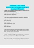 Personal Care Home Administrator Questions With Accurate Answers