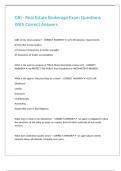 GRI - Real Estate Brokerage Exam Questions With Correct Answers