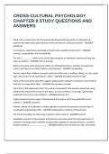 CROSS-CULTURAL PSYCHOLOGY CHAPTER 8 STUDY QUESTIONS AND ANSWERS