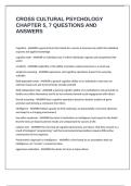 CROSS CULTURAL PSYCHOLOGY CHAPTER 5&comma; 7 QUESTIONS AND ANSWERS