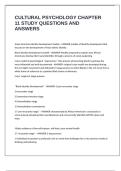 CULTURAL PSYCHOLOGY CHAPTER 11 STUDY QUESTIONS AND ANSWERS