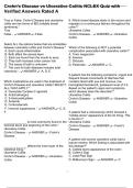 Crohn's Disease vs Ulcerative Colitis NCLEX Quiz with Verified Answers Rated A