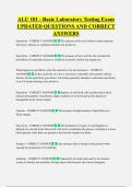 ALU 101 - Basic Laboratory Testing Exam  UPDATED QUESTIONS AND CORRECT  ANSWERS