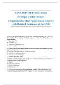 AANP AGPCNP Practice Exam &lpar;Multiple Choice Format&rpar; Comprehensive Study Questions & Answers with Detailed Rationales at the END