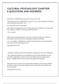 CULTURAL PSYCHOLOGY CHAPTER 6 QUESTIONS AND ANSWERS