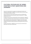 CULTURAL PSYCHOLOGY BY HEINE&colon; CHAPTER 6 STUDY QUESTIONS AND ANSWERS
