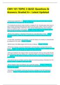 CWV 101 TOPIC 3 QUIZ&colon; Questions & Answers&colon; Graded A&plus;&colon; Latest Updated