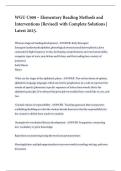 WGU C909 &ndash; Elementary Reading Methods and Interventions &lpar;Revised&rpar; with Complete Solutions &vert; Latest 2025