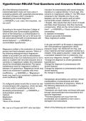 Hypertension RELIAS Test Questions and Answers Rated A